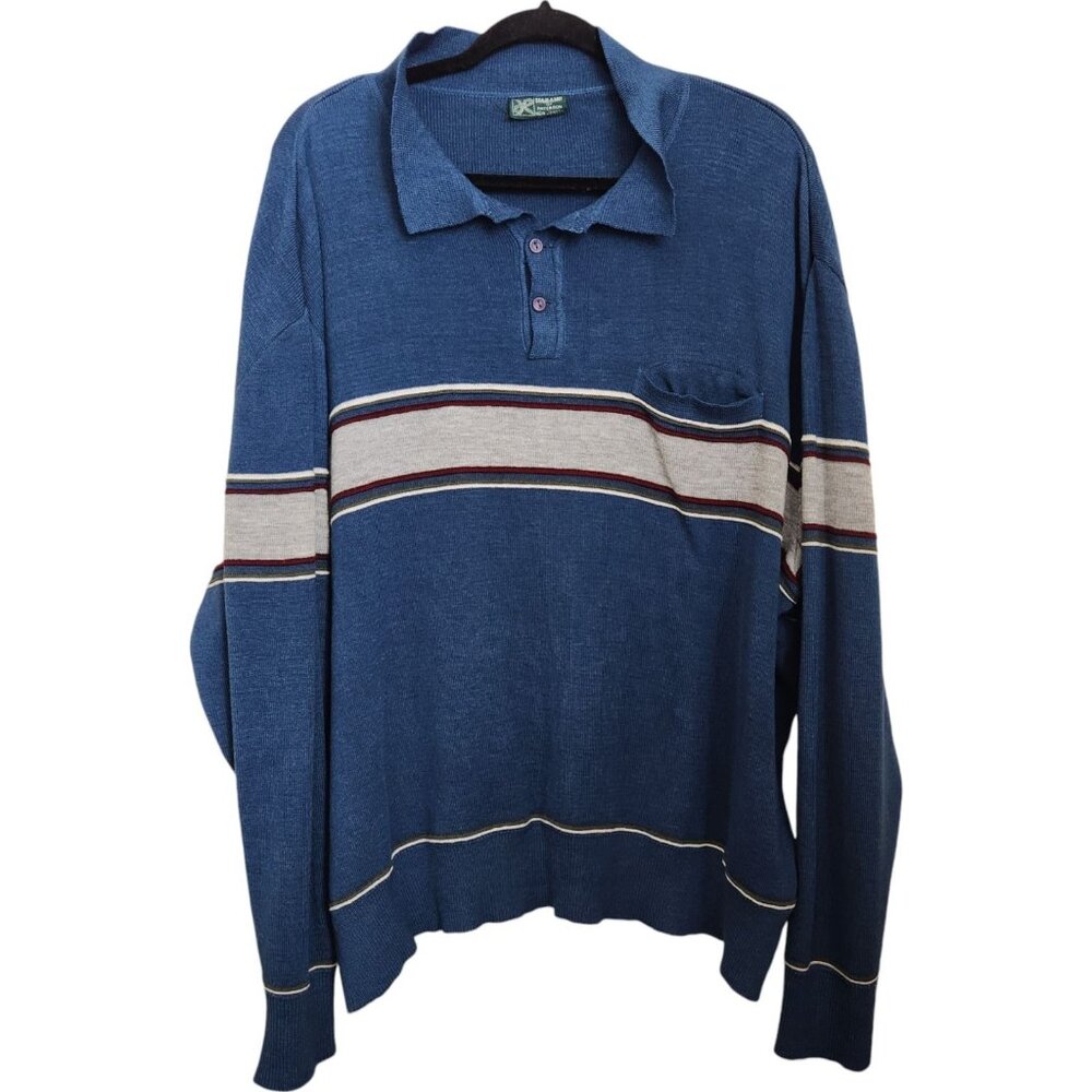 VTG‎ Haband Casual Joe Mens Bowling Shirt XXL Polo Long Sleeve Retro